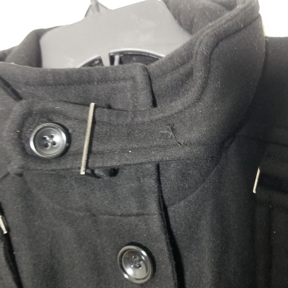 Women's Black Belted Coat - Picture 6 of 7